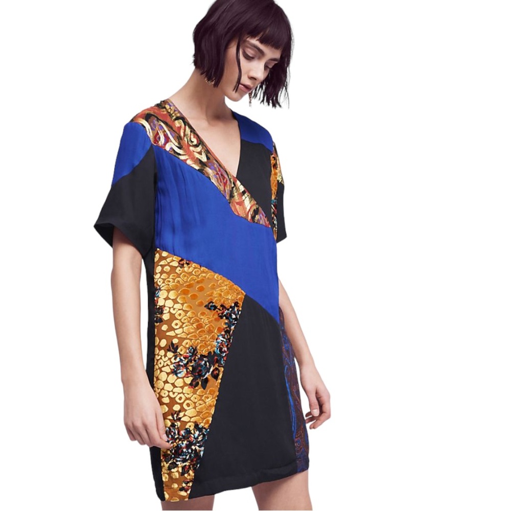 Anthropologie HD in Paris Camellia patchwork kimono dress